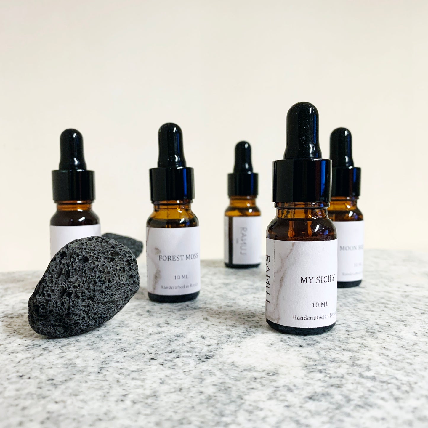 Handcrafted Scent Set - Natural Essential Oil Blend 10ml and Lava Stone