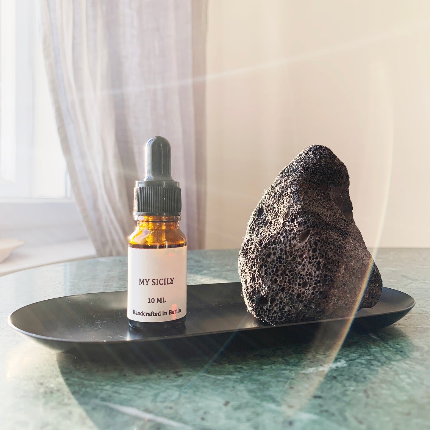 MY SICILY – Ätherisches Öl & Lavastein-Diffuser-Set | Mediterraner Zitrus- & Harziger Duft